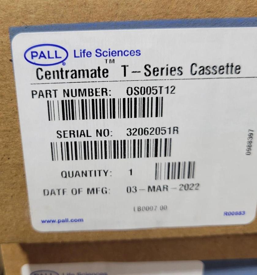 Cytiva PALL T-Series  Centramate  Cassette OS005T12 Omega PES membrane 0.1 m²