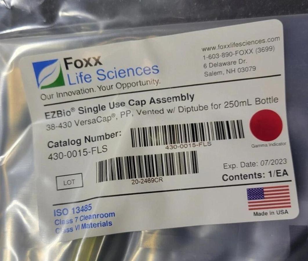 430-0015-FLS - Single Use-Cap Assembly for 250 mL Bottles, Foxx Life Sciences