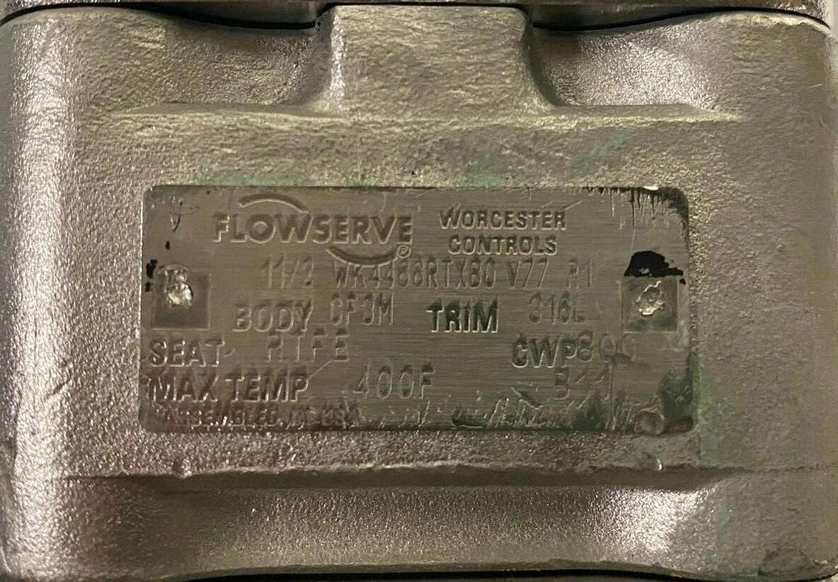 Flowserve Worcester Controls 1-1/2'' Ball valve PWK4466RTXBO butt weld 400F