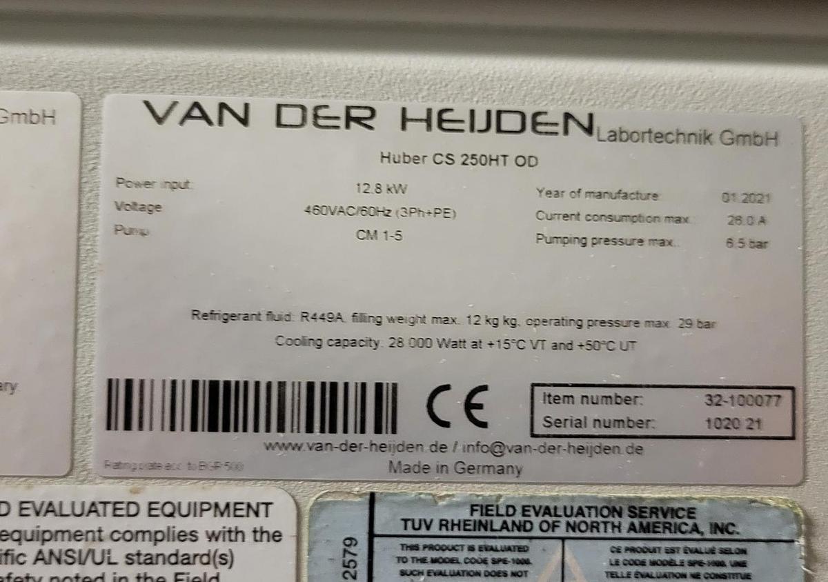 Used 2021 Huber CS 250HT OD air cooled chiller 460v outdoor unit