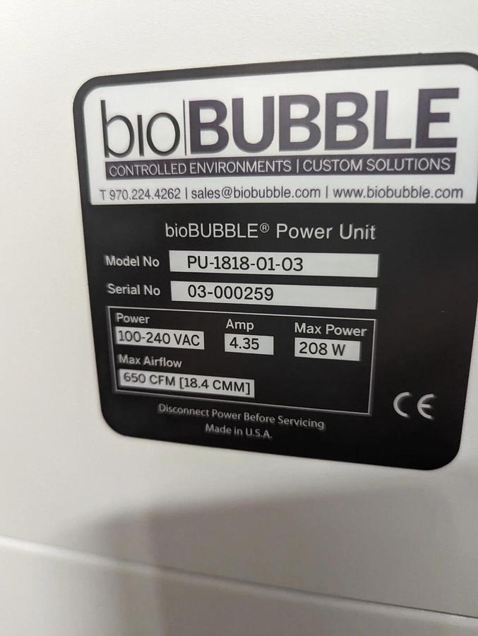 bioBUBBLE Air Purifier Power Unit  PU-1818-01-03, BIO BUBBLE HEPA filter
