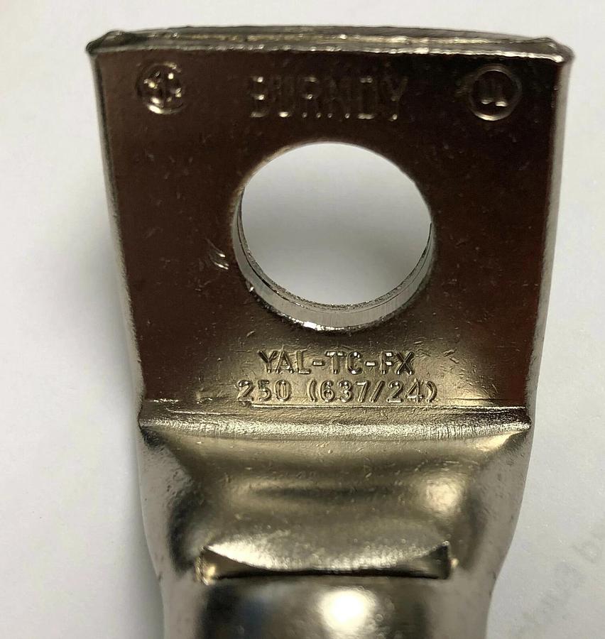 6 BURNDY 250 kcmil One Hole Hylug Code Conductor Standard Barrel Stainless Steel