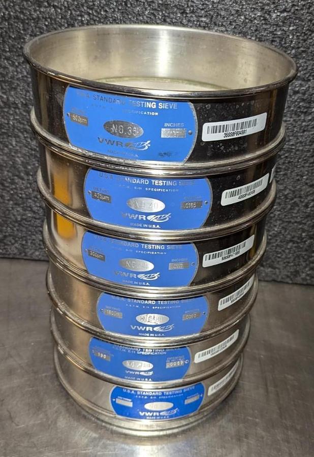 Used 8" USA Standard Testing Sieve Stainless Steel, Size No.140,100,60,50,45,40,30,18