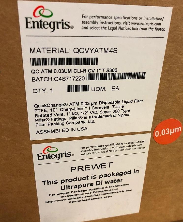 Entegris .03 μm QuickChange ATM Disposable Filter QCVYATM4S