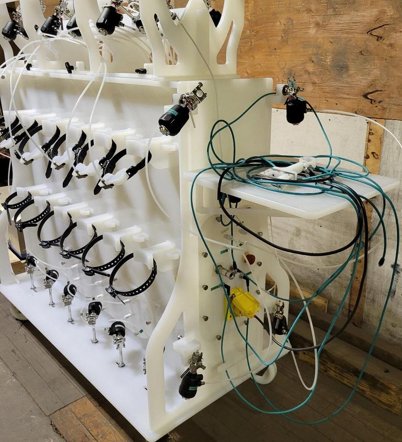 Used Repligen accessory Cart LRF Skid N15902 with Artesyn pinch valves