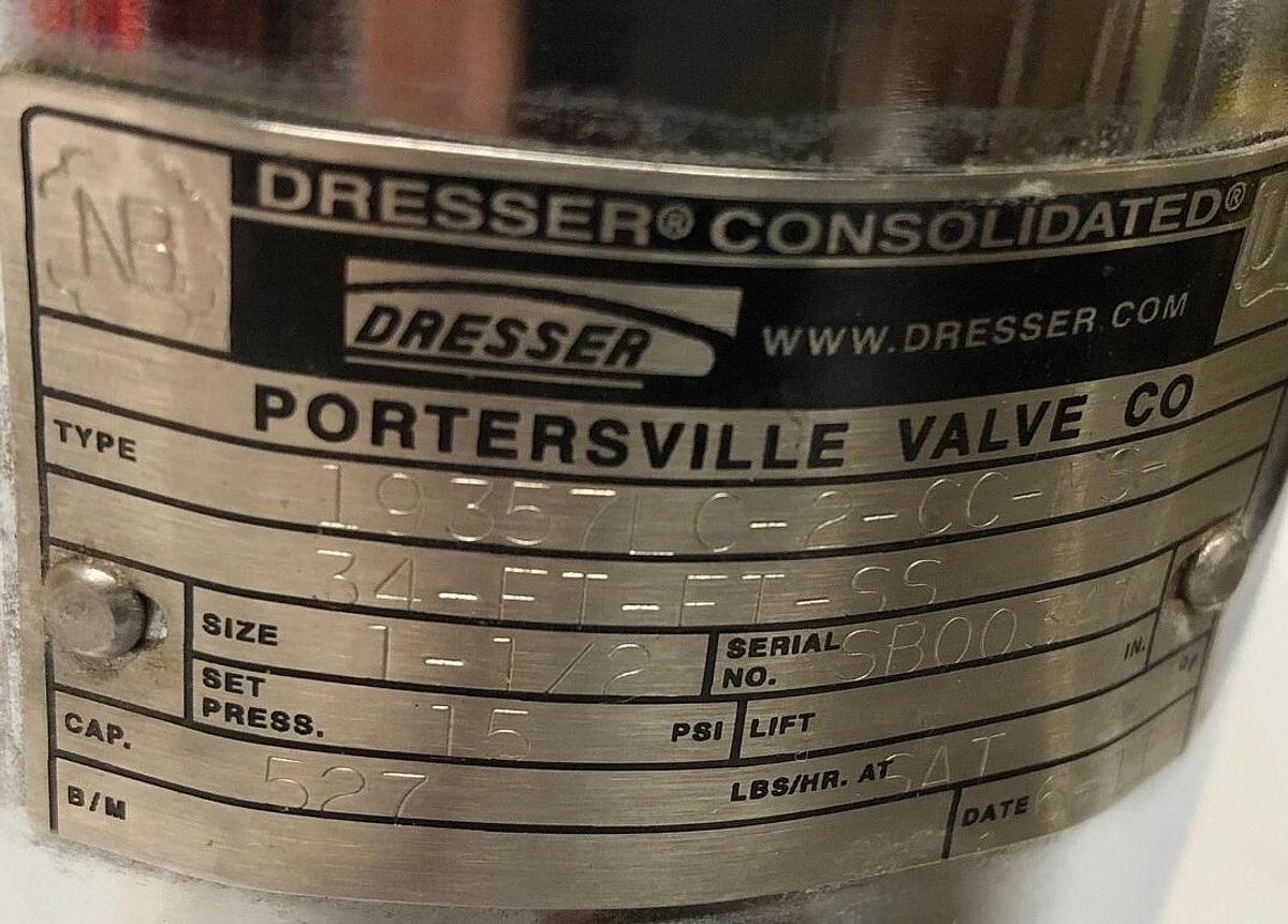 Dresser  1 1/2" 19000 Series, 15 psi  Consolidated® Safety Relief Valve 19357L