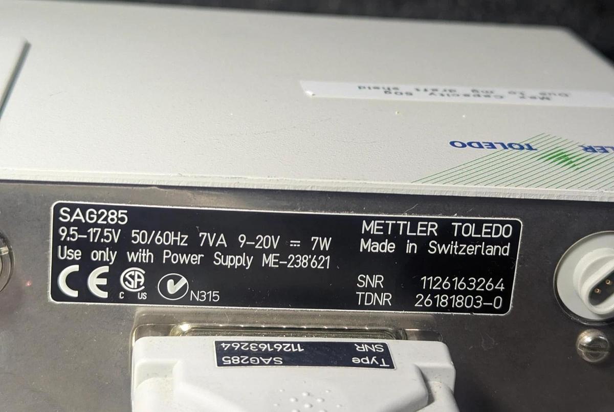 Used Mettler Toledo SAG285 Compact Balance Weighing Module with Display 210g x 0.1mg