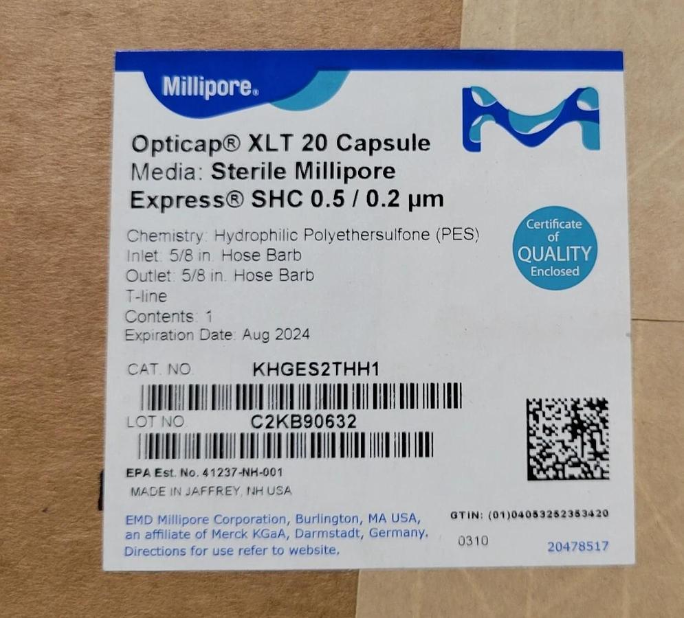 Millipore KHGES2THH1 Opticap XLT 20 Capsule Filter Express SHC 0.5/0.2um