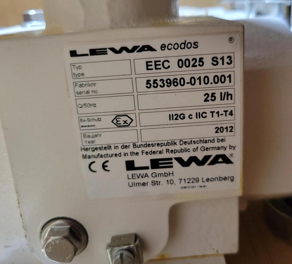 LEWA ECODOS DIAPHRAGM METERING PUMP EEC 0025 S13, vfd compatible