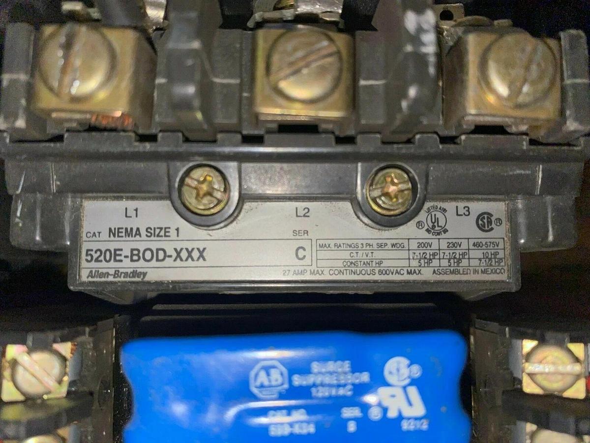 Used Allen Bradley 520E-BOD-XXX Multi-speed size 1 starter two speed