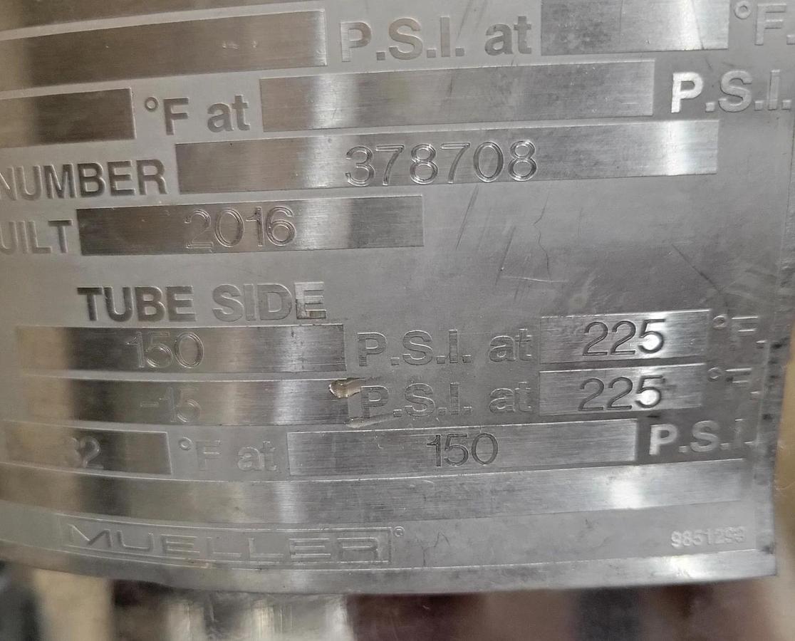 Used Mueller Stainless Steel Heat Exchanger