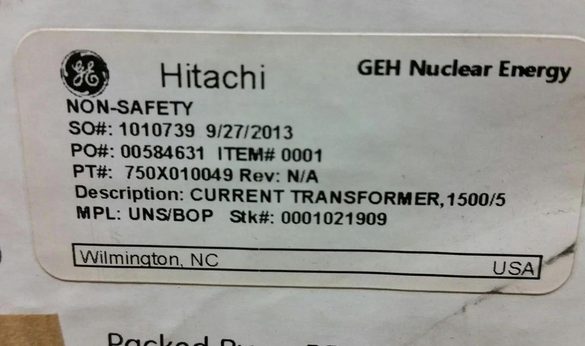 750X010049 GE JCS-0 Indoor Current Transformer 1500:5 with base