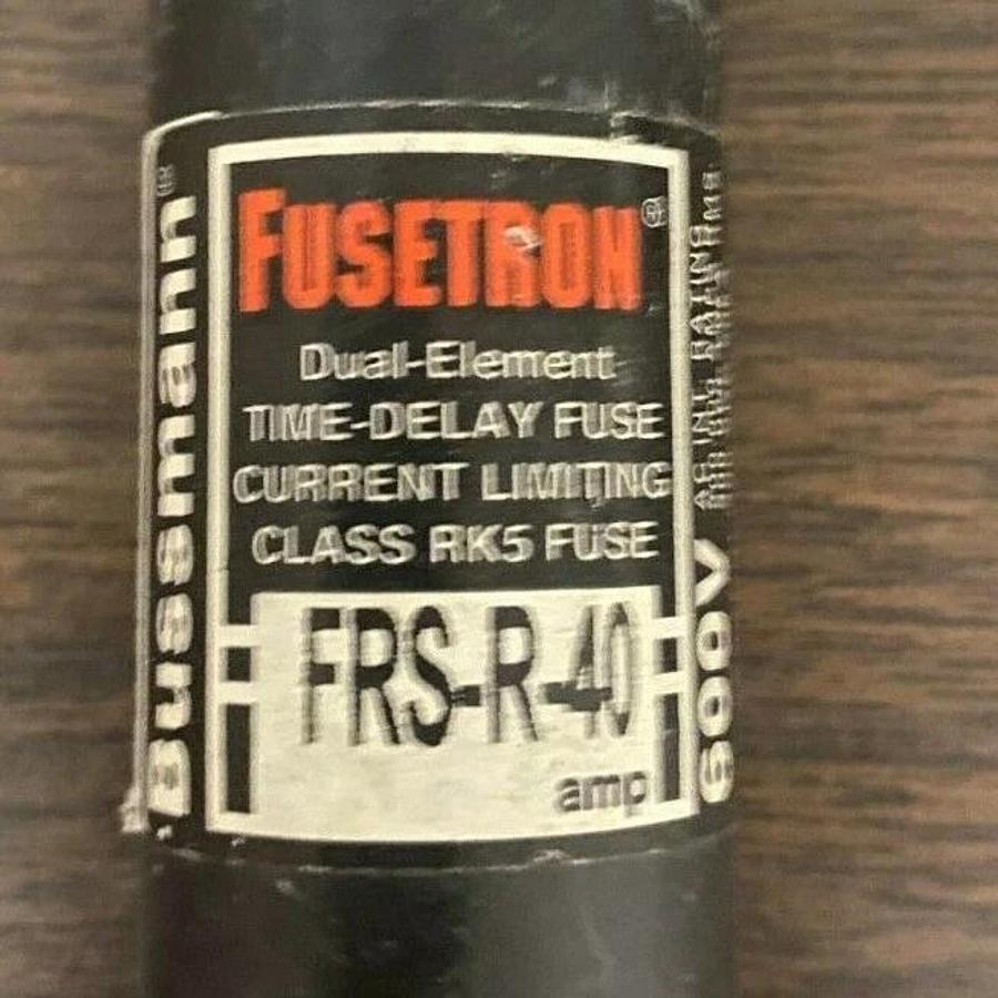 Used Fusetron Bussmann FRS-R-40 40 Amp 600V timey delay fuse