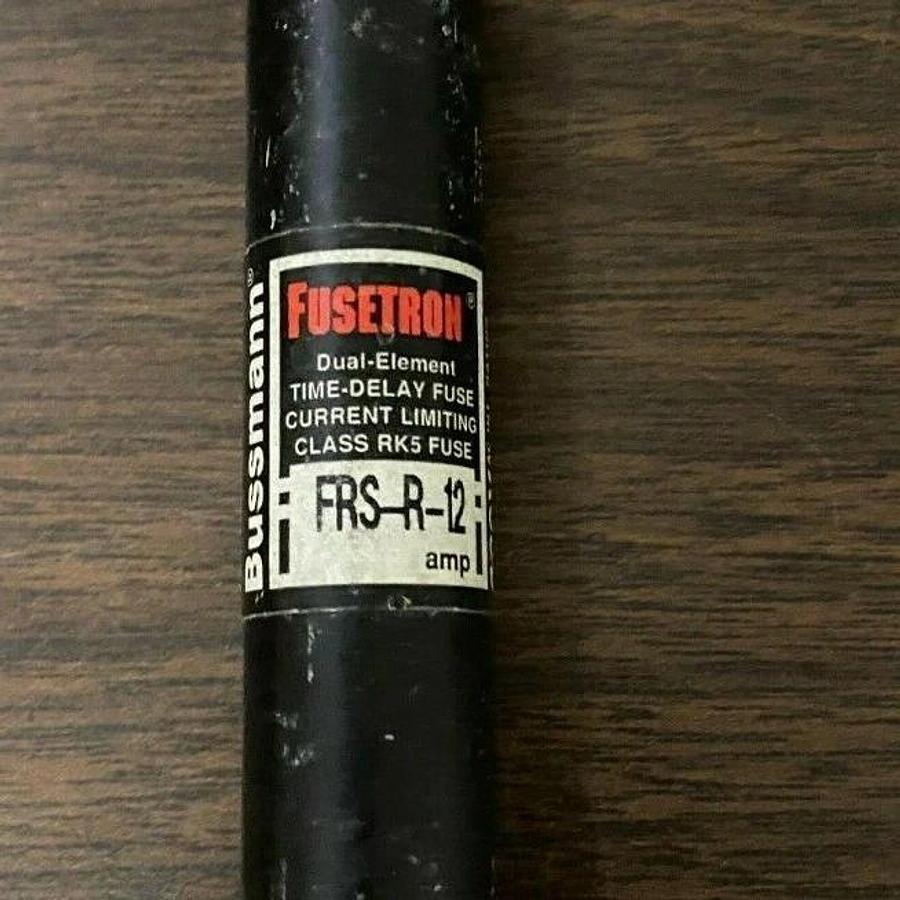 Used Fusetron Bussmann FRS-R-12 12 Amp 600V time delay fuse