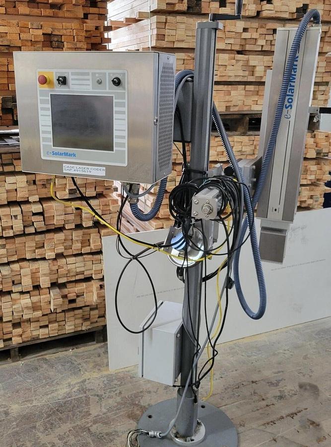 Used 2017  e-SolarMark 55 watt C02  laser coding system with stand and fume extractor