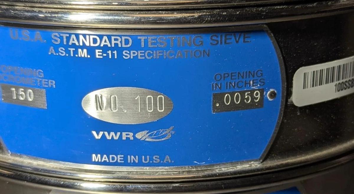 Used 8" USA Standard Testing Sieve Stainless Steel, Size No.140,100,60,50,45,40,30,18