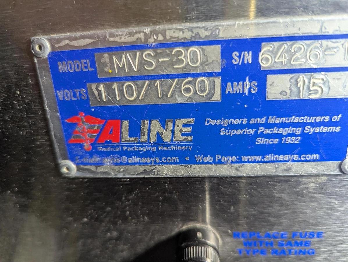 Used Aline MEDIVAC-30 Stainless Steel  Vacuum Bag Sealer 110V  Phase 1 60 hZ