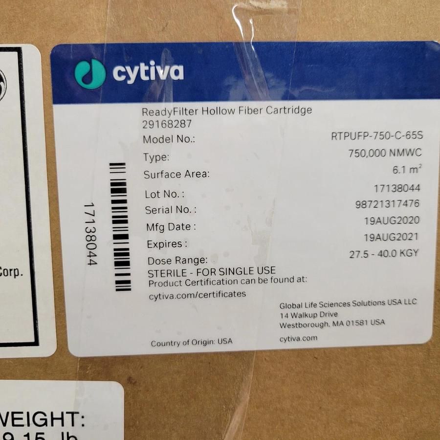 Cytiva  RTPUFP-750-C-65S ReadyFilter  Hollow Fiber Cartridge   29168287