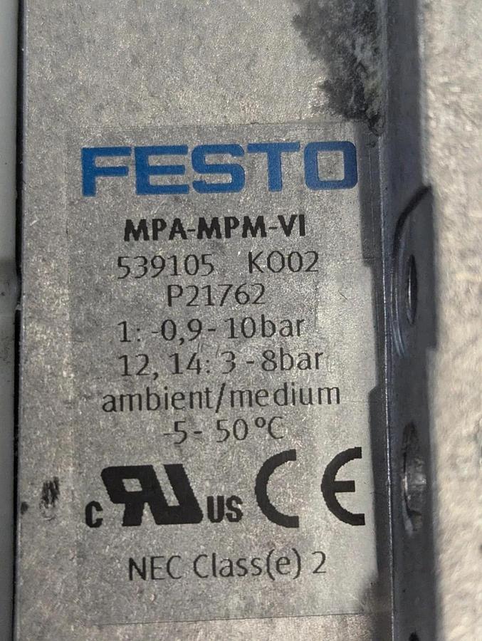 Used Festo VMPA-KMS-H  Manifold VMPA1-MPM-EMM-8 , i Valves  MPA-MPM-VI