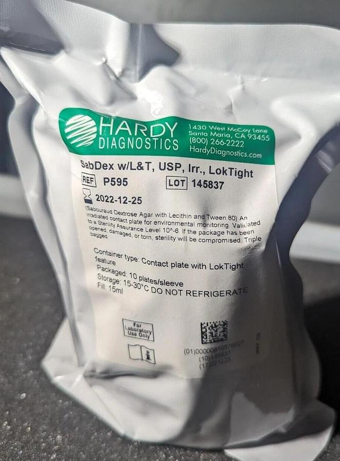 Hardy Diagnostics SabDex w/L&T, USP, Irr., Lok Tight P595