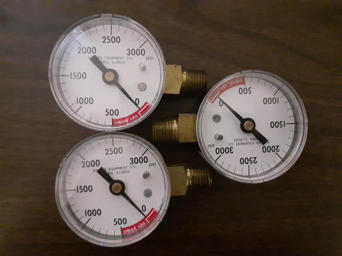 Used Banner Wika Pressure Gauge Gage 3000 psi 2 inch Face 1/4" NPT Inlet