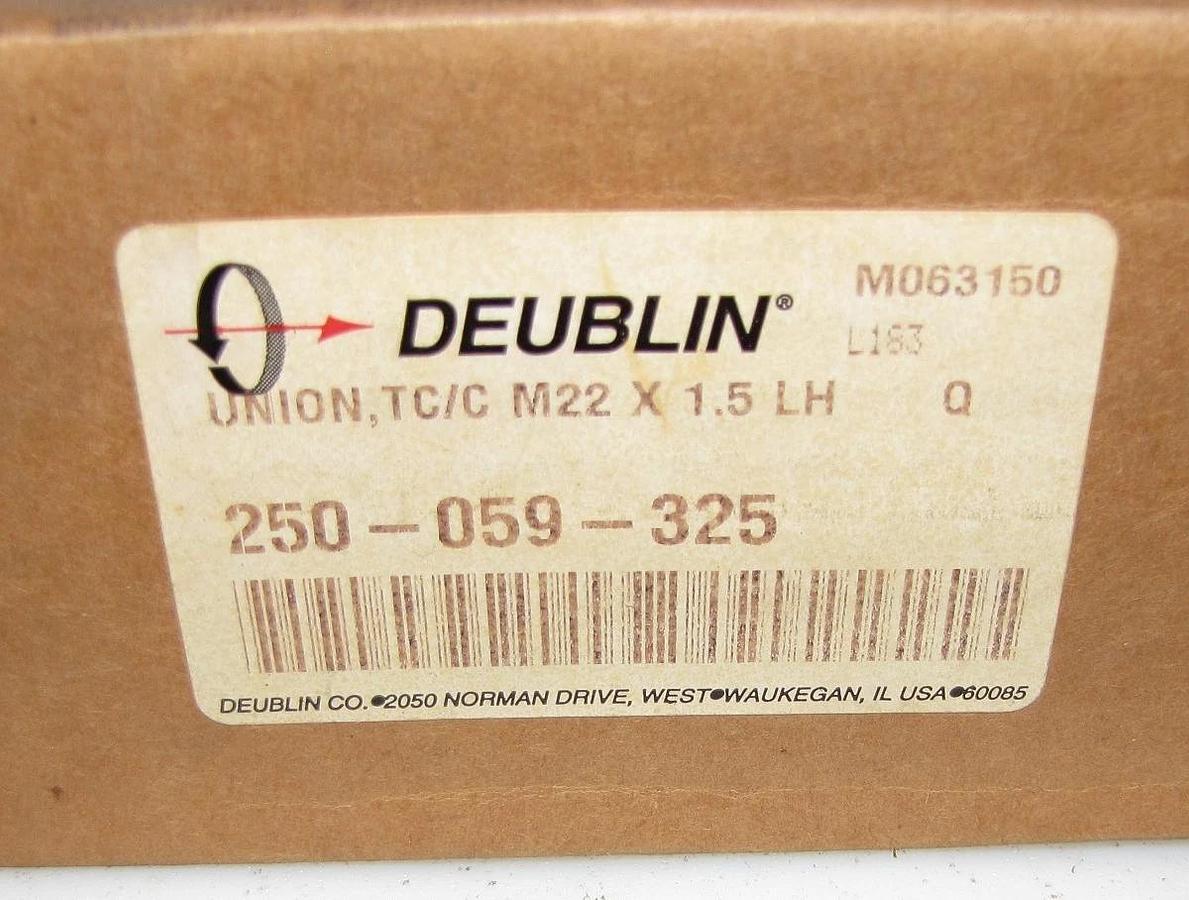 DEUBLIN ROTATING UNION P/N: 250-059-325, TC/C M22 x 1.5 LH  *new*