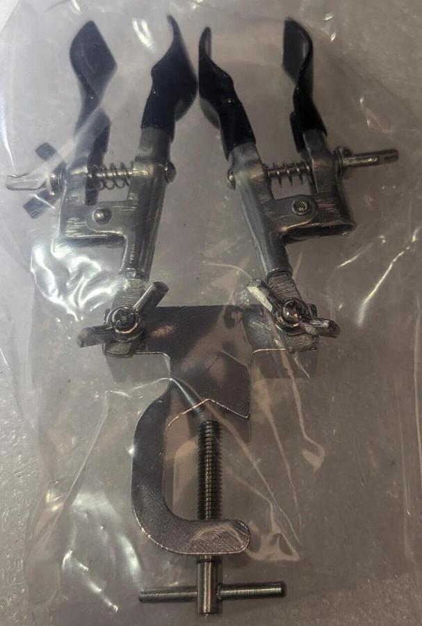 Lot of 2 , Dual Buret Clamp Coated Jaws
