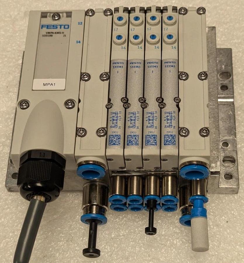 Used Festo Manifold VMPA-KMS-H  533198 And VMPA1-MPM-EMM-8 /537988 valves