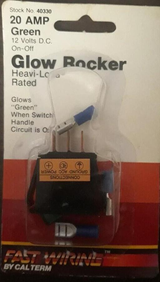 CALTERM INC. Glow Rocker, On/Off , 20 Amp, Glows "Green".