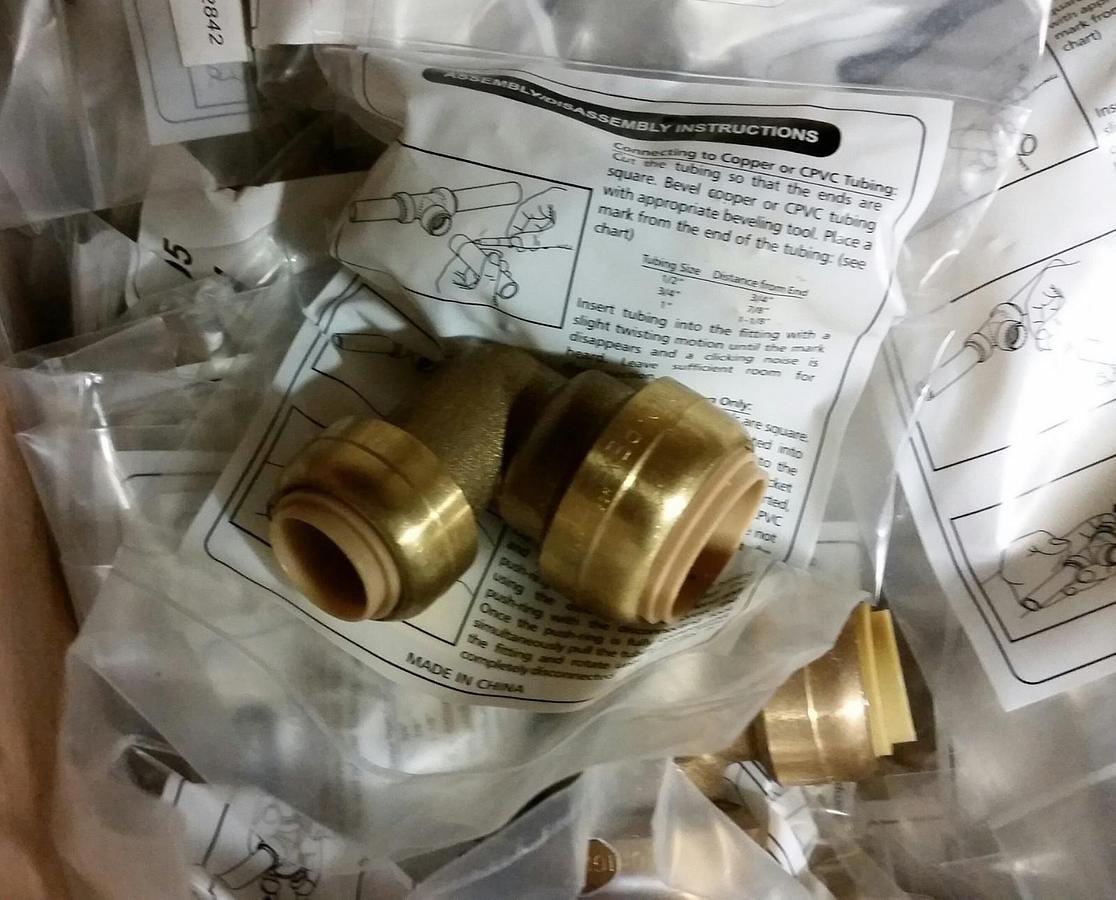 7 Brass Unigrip Sharkbite PEX push to fit 3/4" x 1/2" ELBOW