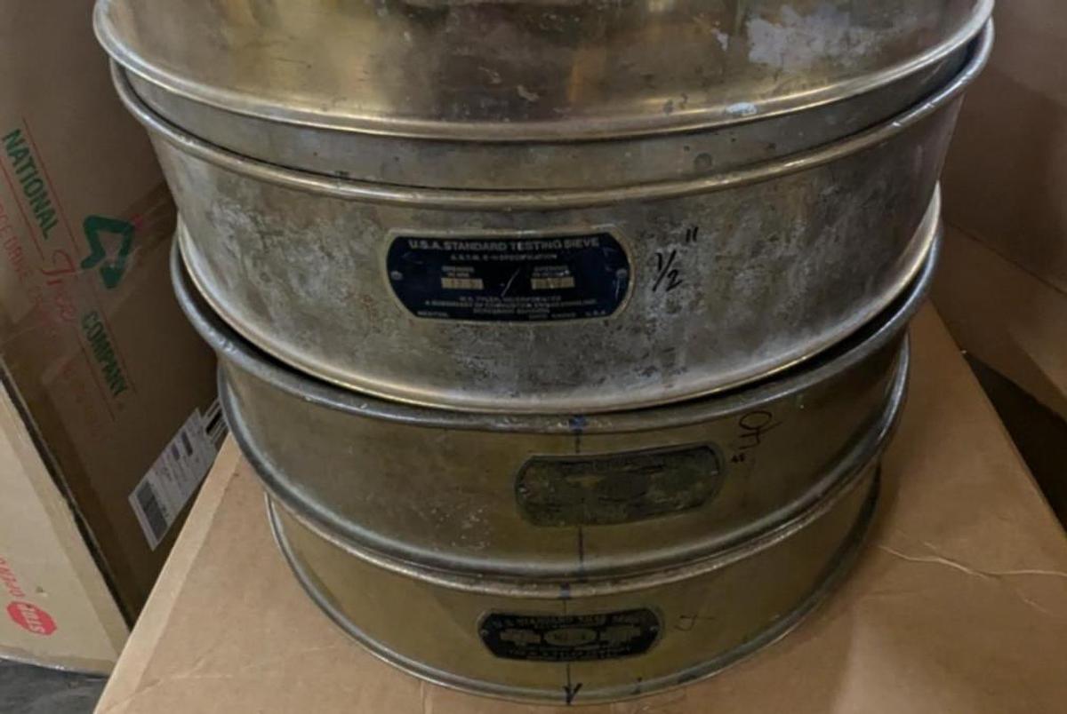 Used 18"  USA Standard Testing Sieve Brass, Size  No. 40, 20, 8, 7/16, 4,5/8, 1/4