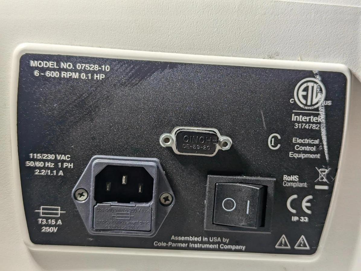 Used Masterflex L/S 07528-10 Peristaltic Pump w/ Easy-Load II Pump Head 77200-60