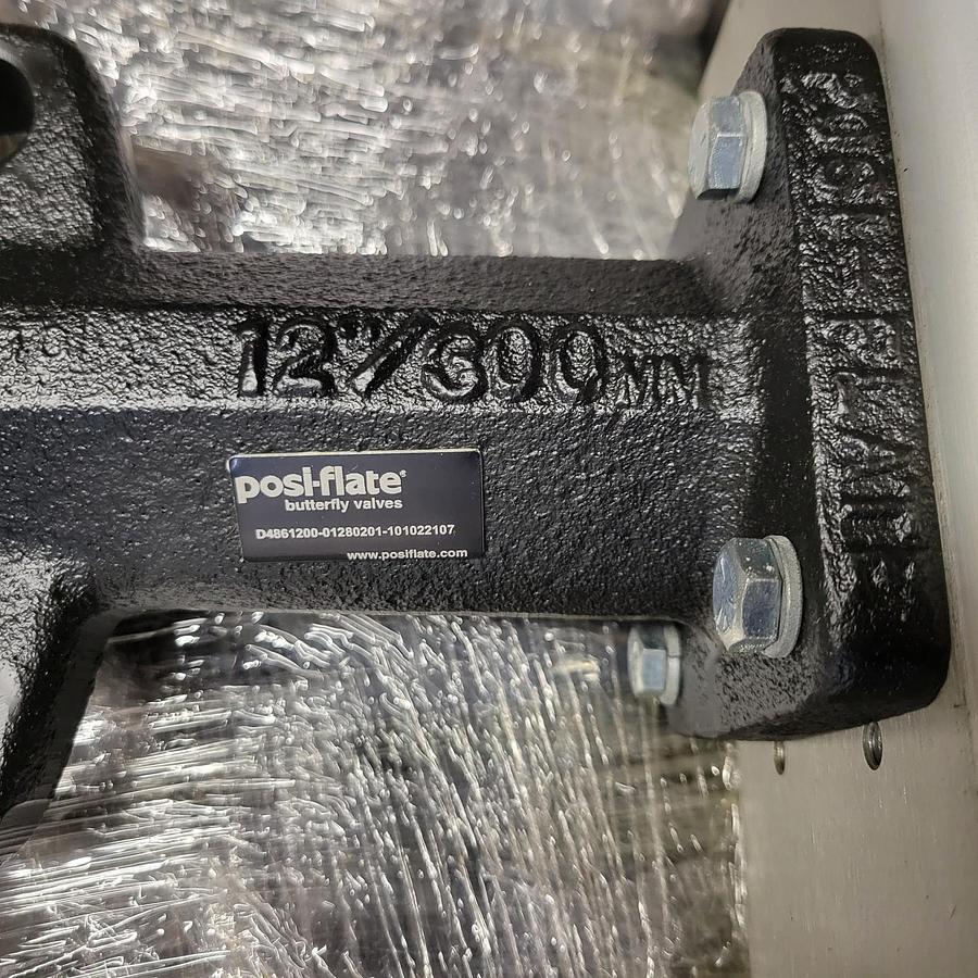 Used 2011 Posiflate 12" Posiflate 486 stainless butterfly valve with actuator