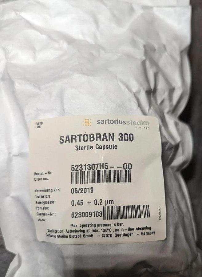 Sartorius 5231307H5--00--B Sartobran 300  Sterile Capsule 0.45 + 0.2µm (4 Caps)