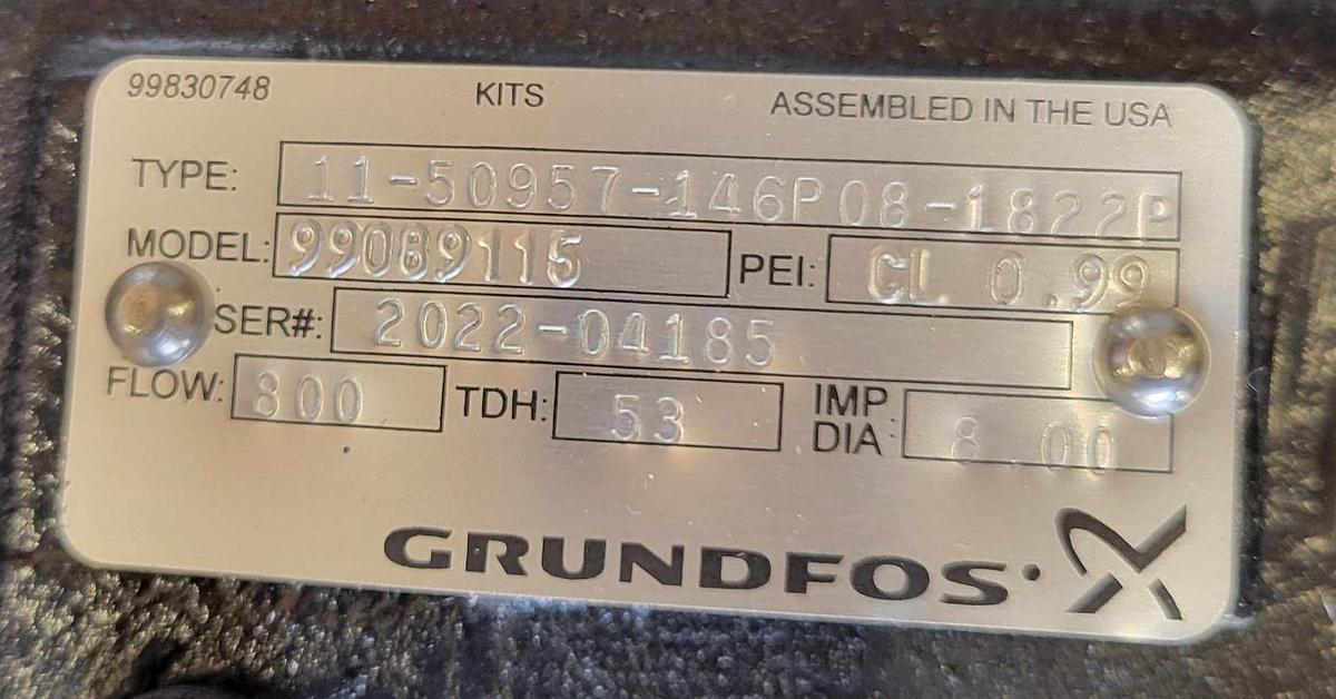 15 hp PACO Pumps 99094574 LF Series Frame Mounted Pump 11-50957-146P08 Grundfos