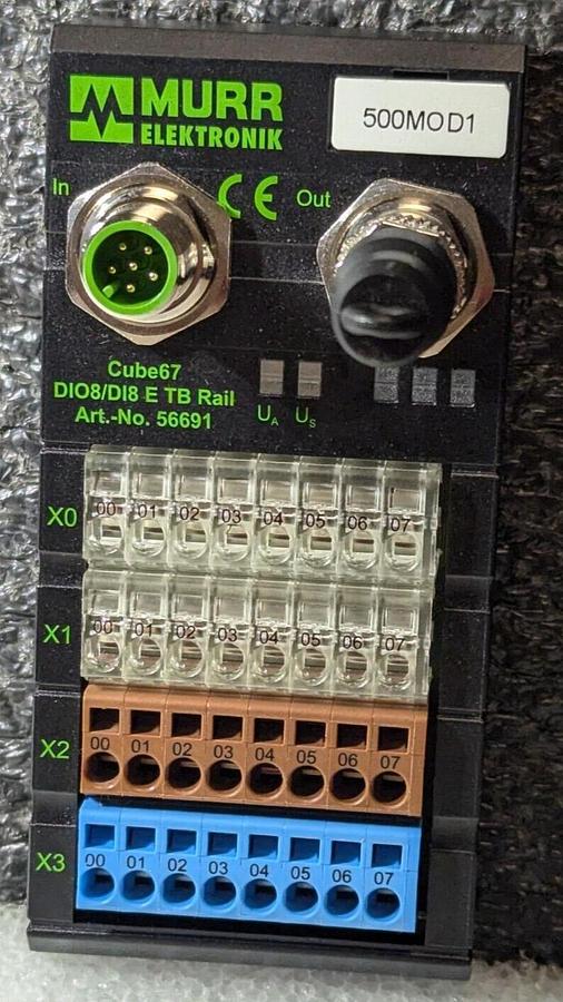 Used Murr Elektronik 56691 Terminal Module Cube 67 DIO8/D18  8-Inputs 8-Channels