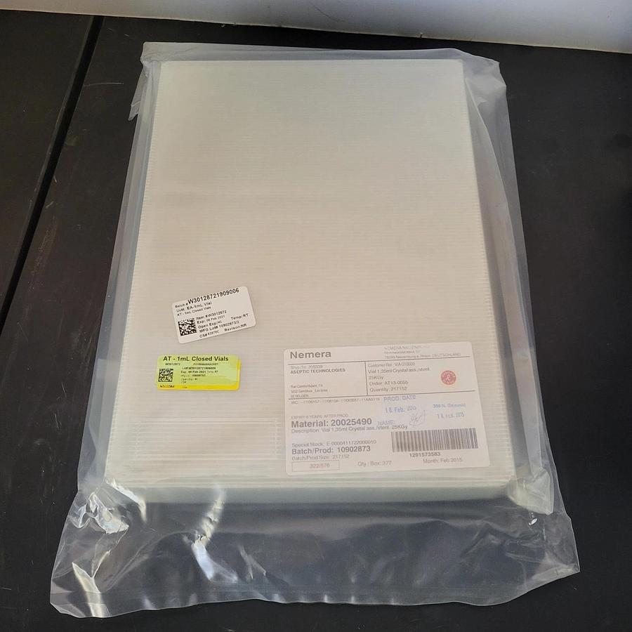 1 tray, 377 Aseptic Technologies AT-1 ml closed vials