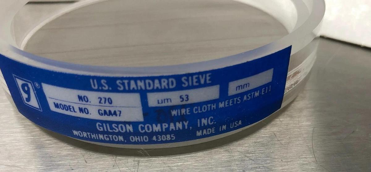 Gilson GAA-47,  3" Acrylic Frame Sieve, Stainless Mesh, No. 270 (53µm)
