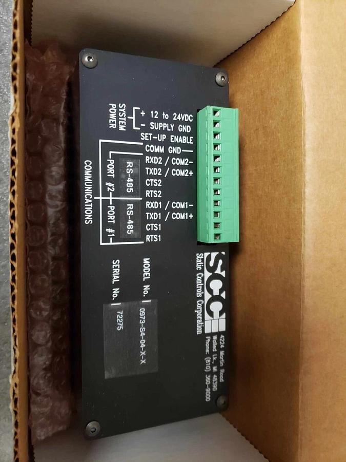 Used S.C.C Static Controls Corporation 0973-S4-04-X-X Interface Control Module
