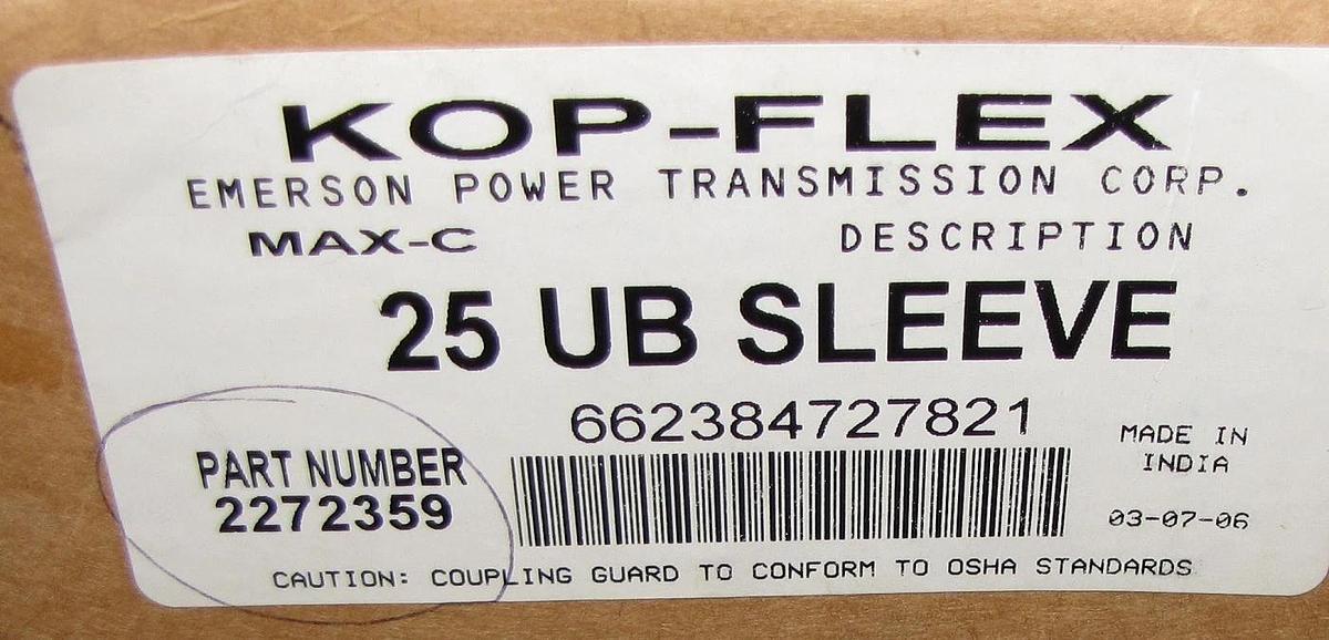 KOP-FLEX  25 UB SLEEVE KHP GREASE 2272359  *NEW* coupling