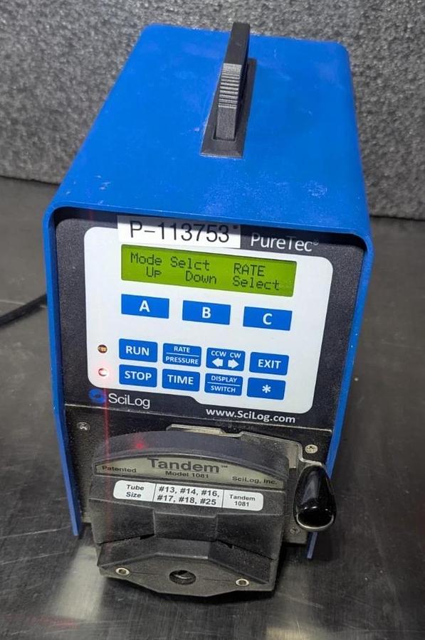 Used SciLog ChemTec 600RPM Peristaltic Pump with Tandem head pump Model 1081