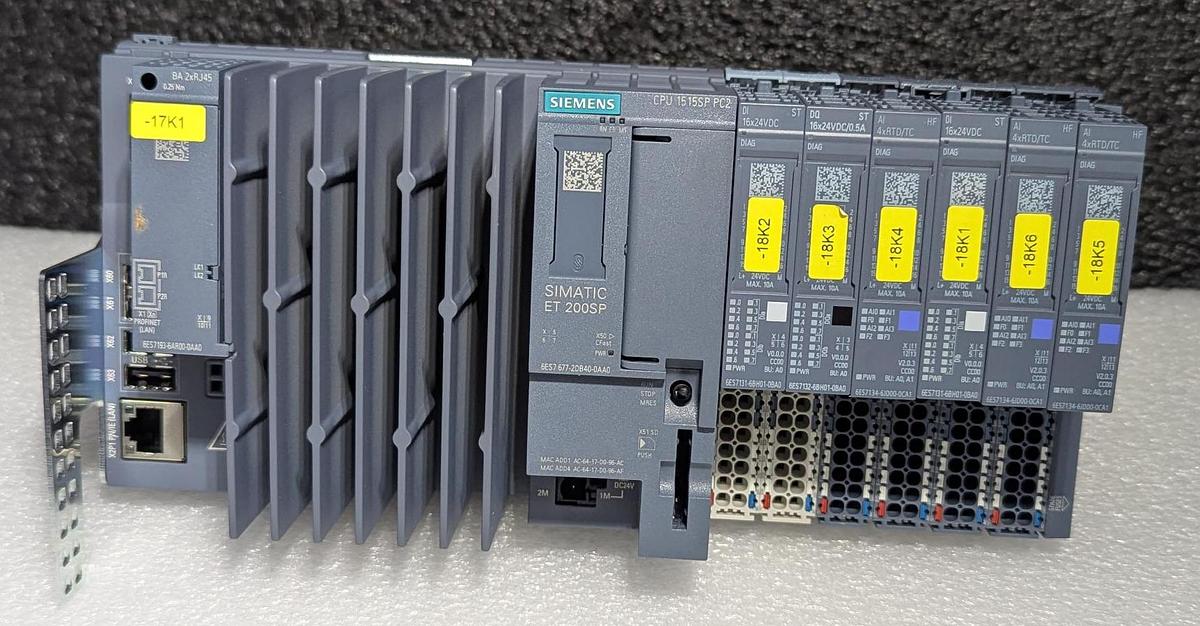 Used Siemens Simatic CPU 1515SP PC2 ET 200SP with Simatic S7 6ES7 134-6JD00-0CA1