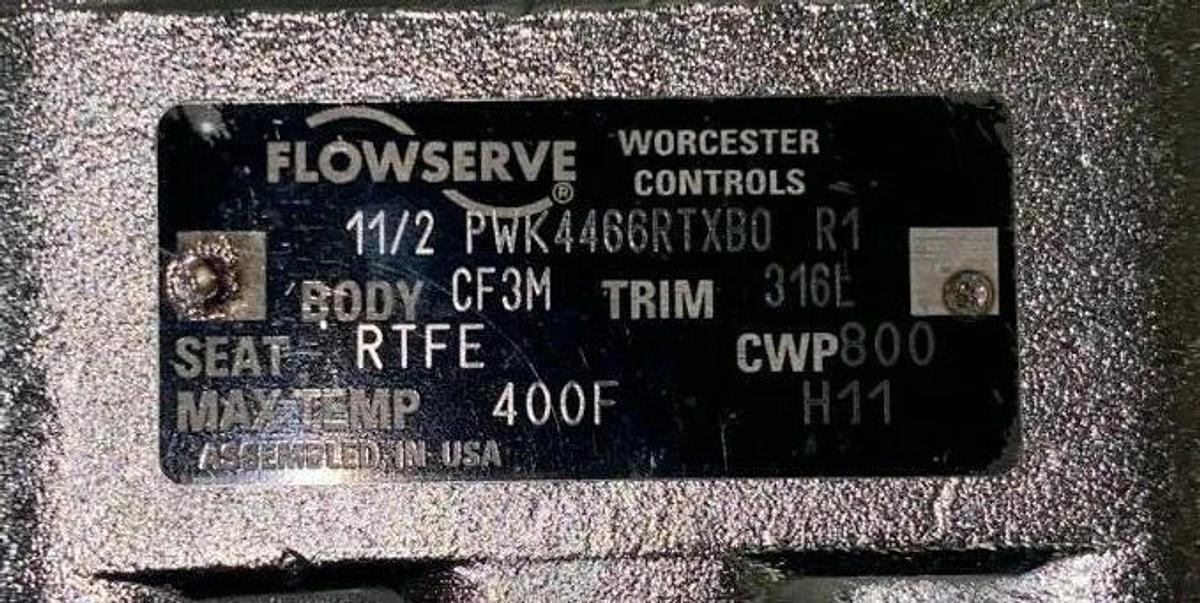 Flowserve Worcester Controls 1-1/2'' Ball valve PWK4466RTXBO Butt Weld 400F