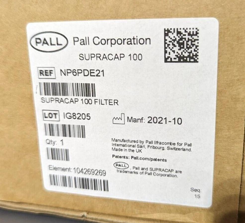 PALL NP6PDE21 Supracap 100 depth filter capsule, in-line style, 10 inch 0.2-3 µm