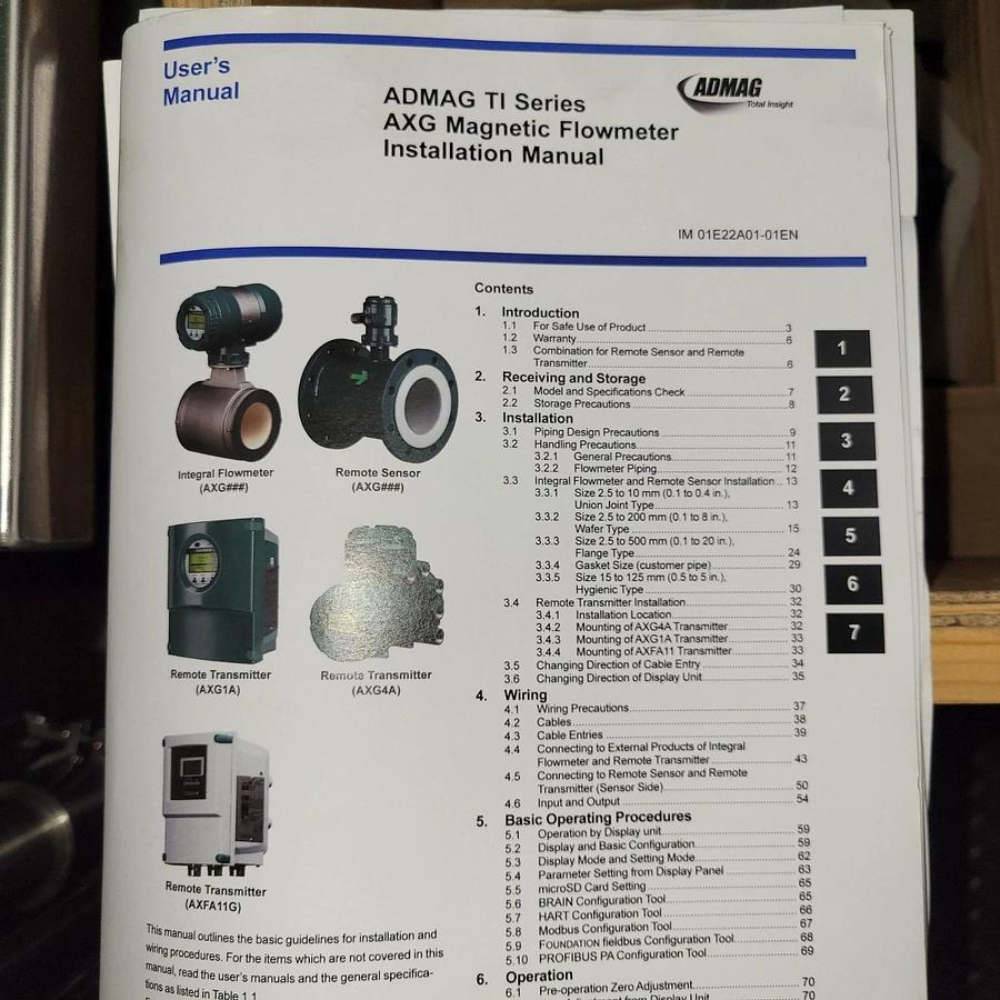 8” YOKOGAWA Admag (200mm) MAGNETIC FLOWMETER AXG200-CEFF2AA1AT212B-NNNNN/GRL