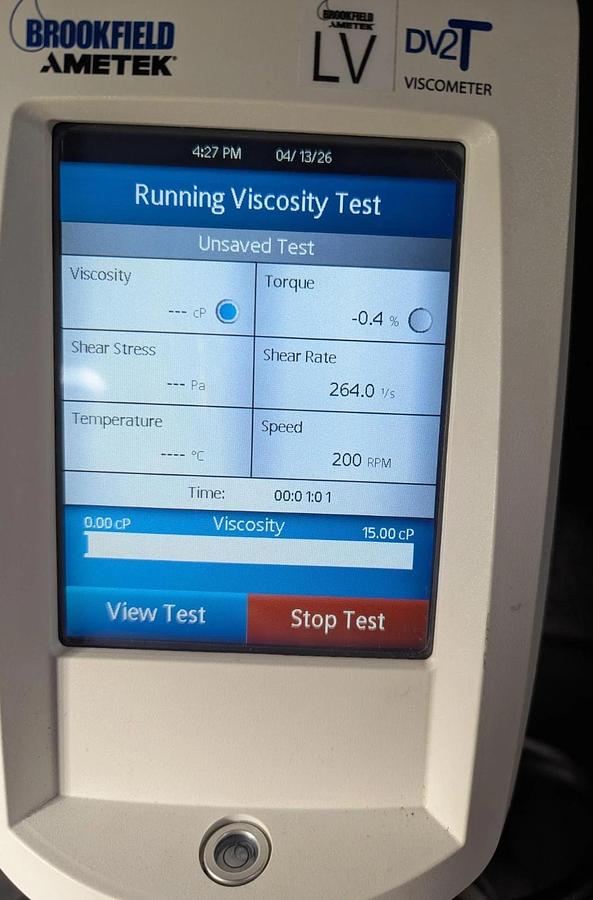 Used Brookfield   Viscometer  DV2T  Touch Screen  DV2TLVMJ0