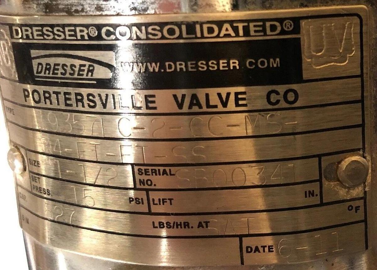 Dresser  1 1/2" 19000 Series, 15 psi  Consolidated® Safety Relief Valve 19357L