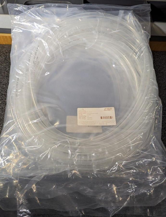 Used Saint Gobain 374-375-2  Formulation 374 Clear 60A,   TPE Tubing 3/8", 50'