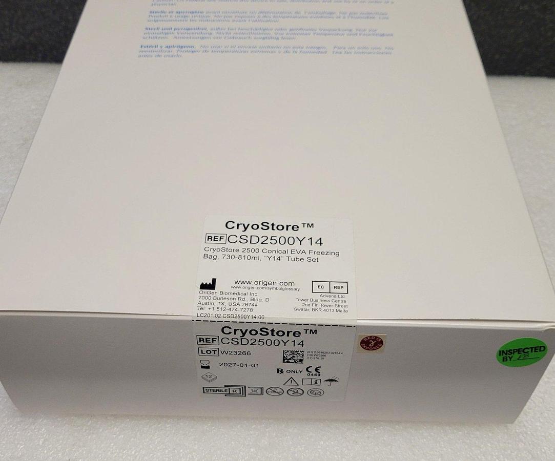 Origen CSD2500Y14 bags Biomedical CryoStore 2500 Conical EVA Freezing Bag, 730-810ml, Origen CSD2500Y14