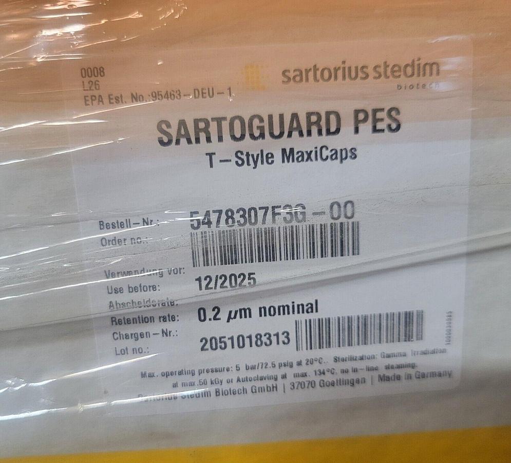 Sartorius 5478307F3G-00 Sartoguard  PES  T-Style  Maxicap  0.2µm  30"